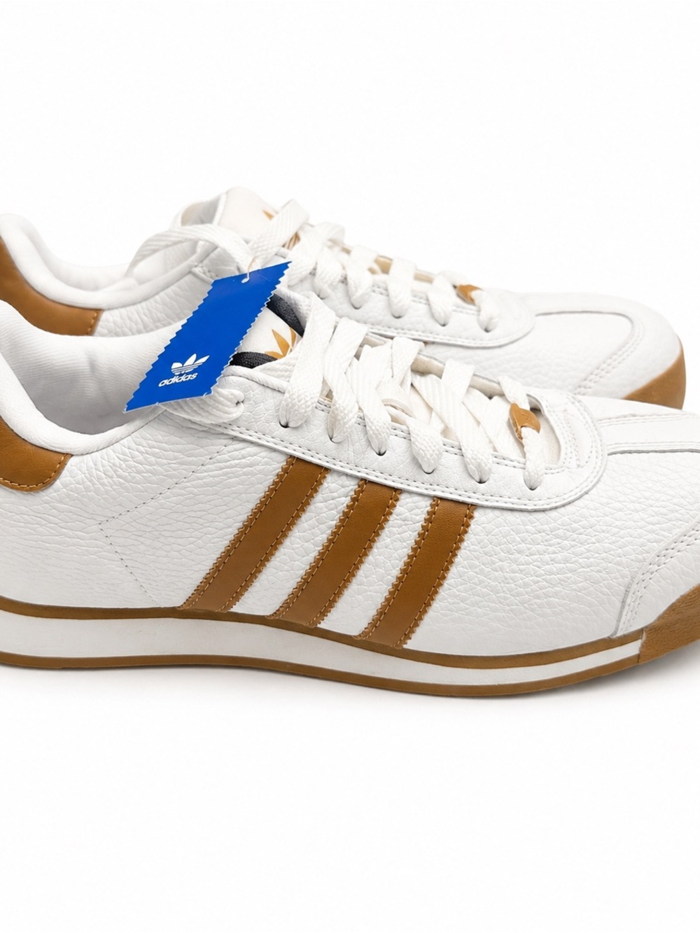 adidas Men’s White Sneakers with Brown Stripes